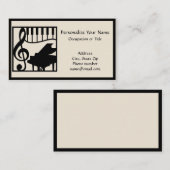 Elegant Music Piano Keyboard Clef Note Stylish Visitenkarte (Vorne/Hinten)