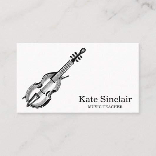 Elegant Music Teacher Keys Musical Business Card Visitenkarte (Vorderseite)