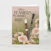 Elegant Music Teacher’s Day Floral Card Karte (Vorderseite)
