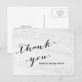 Elegant Musical Wedding Vielen Dank Postkarte (Vorne/Hinten)