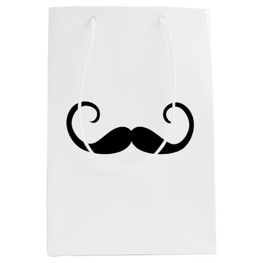 Elegant Mustache Mittlere Geschenktüte (Vorderseite)