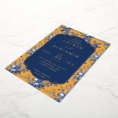 Elegant Mustard Floral Wedding Invitation Folieneinladung (Gedreht)