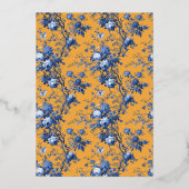 Elegant Mustard Floral Wedding Invitation Folieneinladung (Rückseite)