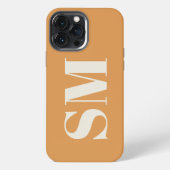 Elegant Mustard Monogram iPhone Hülle (Rückseite)