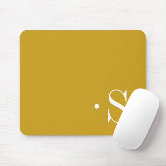 Elegant Mustard Monogram Mousepad (Mit Mouse)