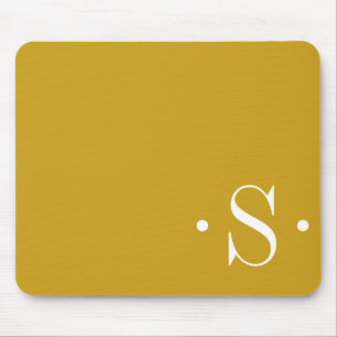 Elegant Mustard Monogram Mousepad