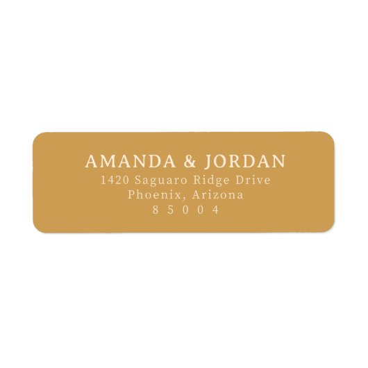 Elegant Mustard Serif Return Address Labels (Vorne)