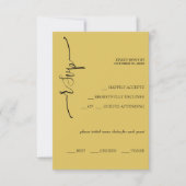 Elegant Mustard Sunflower Calligraphy RSVP Karte (Vorderseite)