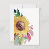 Elegant Mustard Sunflower Calligraphy RSVP Karte (Rückseite)