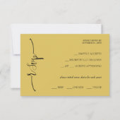 Elegant Mustard Sunflower Calligraphy RSVP Karte (Vorderseite)