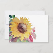 Elegant Mustard Sunflower Calligraphy RSVP Karte (Rückseite)