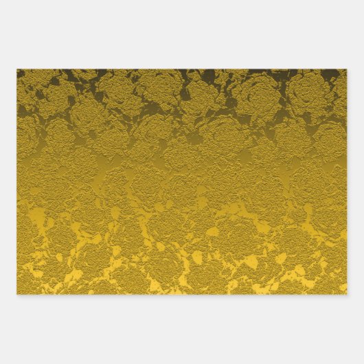 Elegant Mustard Yellow Black Modern Geschenkpapier Set (Vorderseite 2)