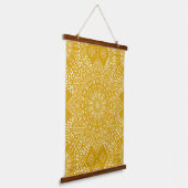 Elegant Mustard Yellow Boho Mandala Wandteppich Mit Holzrahmen (Gewinkelt)