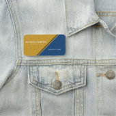 Elegant Mustard Yellow, Monaco Blue & Gold: Modern Namensschild (Beispiel)