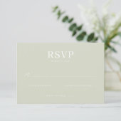 Elegant Muted Green RSVP Card Karte (Stehend Vorderseite)