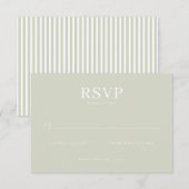 Elegant Muted Green RSVP Card Karte (Vorne/Hinten)