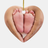 Elegant My First Christmas 2 Foto Keramik Ornament (Hinten)