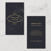 Elegant Mystic Floral Pattern Gray Visitenkarte (Vorne/Hinten)