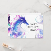 Elegant Mystical Dragon Birthday Karte (Vorderseite/Rückseite Beispiel)
