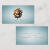 Elegant Mystical Sun Moon Blue Business Card Visitenkarte (Vorne/Hinten)