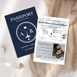 Elegant Naby BluePassport Foto Einladung Hochzeit