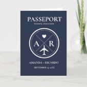 Elegant Naby BluePassport Foto Einladung Hochzeit (Vorderseite)