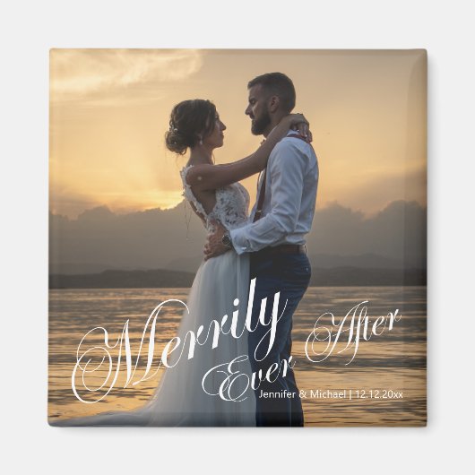 Elegant nach dem Hochzeitstag Foto Magnet (Vorne)