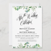 Elegant nach der Hochzeitsfeier Eukalyptus Einladung (Vorderseite)