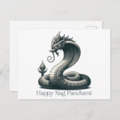 Elegant Naga Panchami Cobra Postkarte (Vorne/Hinten)