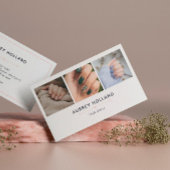 Elegant Nail Artist Foto Collage Visitenkarte