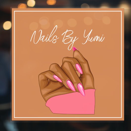 Elegant Nail Artist Manicurist Typografie gebrandm Fensteraufkleber