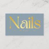 Elegant Nail Salon Dusty Blue Visitenkarte (Vorderseite)