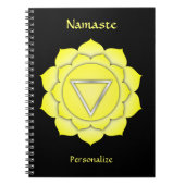 Elegant Namaste Yellow Solar Chakra personalize Notizblock (Vorderseite)