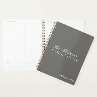 Elegant Name Family Zuhause Gray 2025 Planer