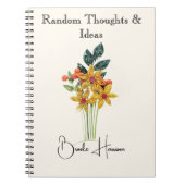 Elegant Name || Modern Paper Quilled Flowers Notizblock (Vorderseite)