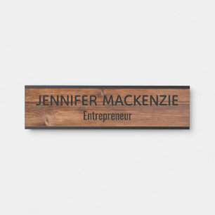 Elegant Name Plate Wood Grain Rustic Door Sign Türschild