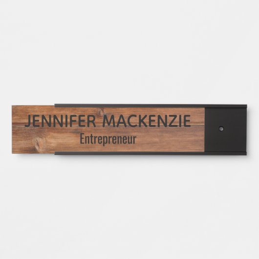 Elegant Name Plate Wood Grain Rustic Door Sign Türschild (Vorderseite )
