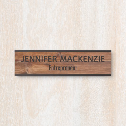 Elegant Name Plate Wood Grain Rustic Door Sign Türschild (Vorderseite )