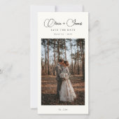 Elegant Names | Script Bookmark QR Code Save The Date (Vorderseite)