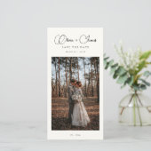 Elegant Names | Script Bookmark QR Code Save The Date (Stehend Vorderseite)