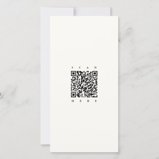 Elegant Names | Script Bookmark QR Code Save The Date (Rückseite)