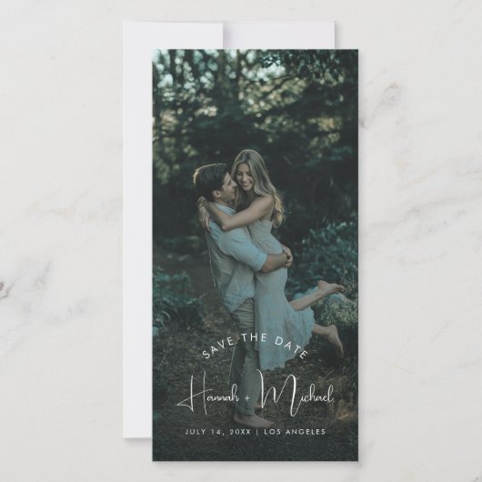 Elegant Names Script Modern Wedding Photo Bookmark Save The Date (Vorderseite)