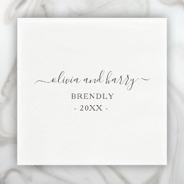 Elegant Names Wedding Paper Napkins Serviette