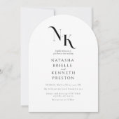 Elegant NAMES White Wedding Modern Calligraphy Einladung (Vorderseite)