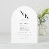 Elegant NAMES White Wedding Modern Calligraphy Einladung (Stehend Vorderseite)