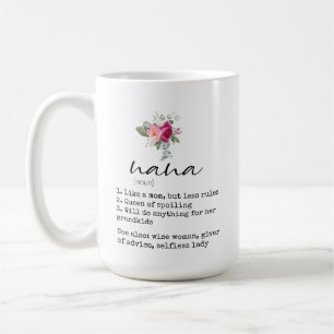 Elegant Nana Definition Floral 15oz Tasse
