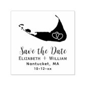 Elegant Nantucket Map Wedding Save the Date Permastempel (Design)