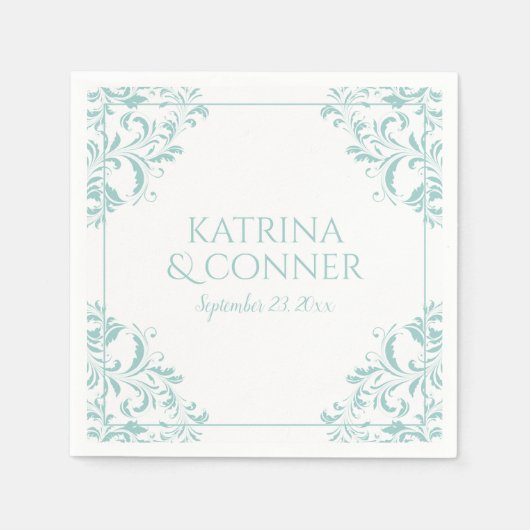 Elegant Napkins | Nadine (Light Turquoise) 2 Serviette (Vorderseite)