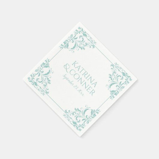 Elegant Napkins | Nadine (Light Turquoise) 2 Serviette (Ecke)