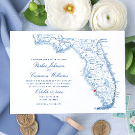 Elegant Naples Florida Map Wedding Einladung